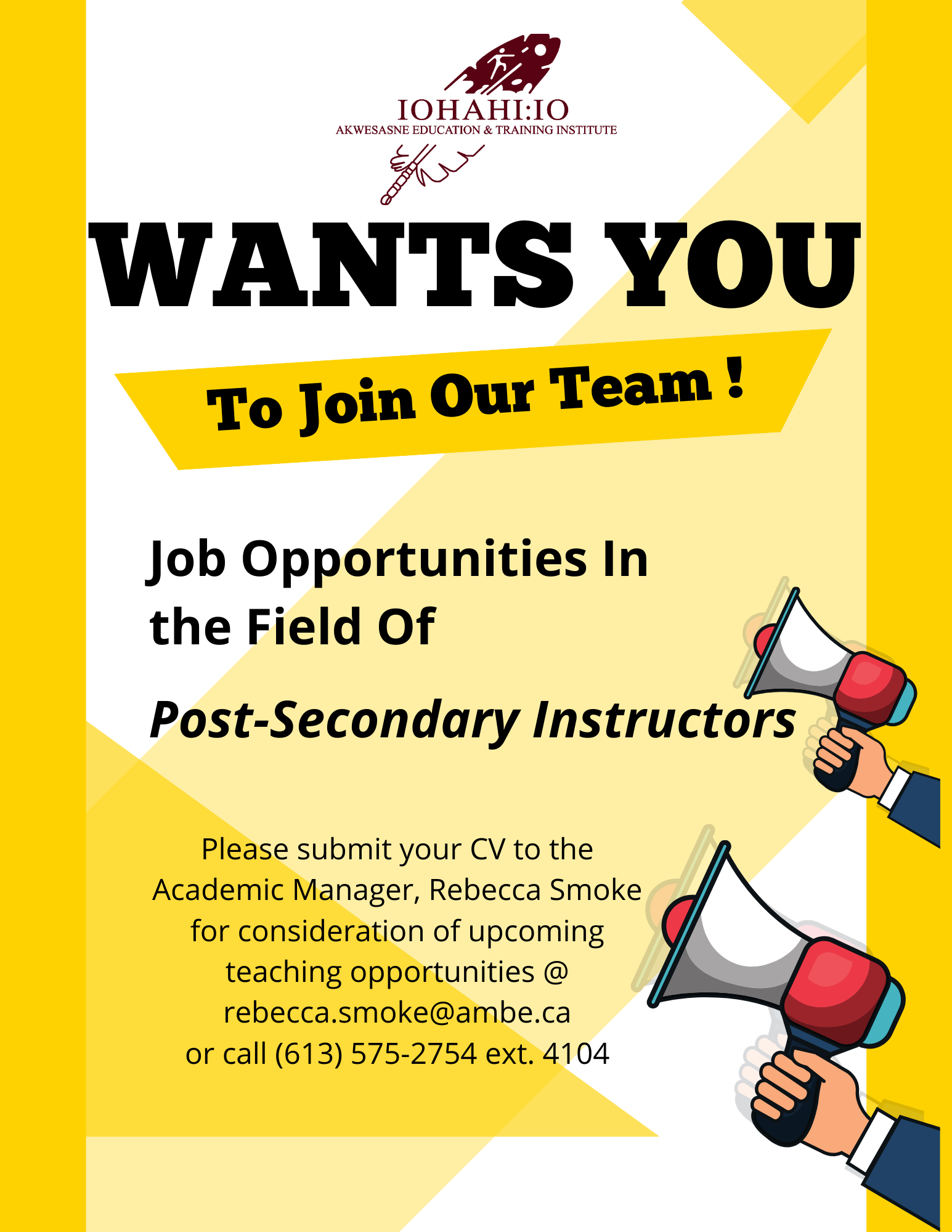 Employment Iohahiio Akwesasne Education & Training Institute